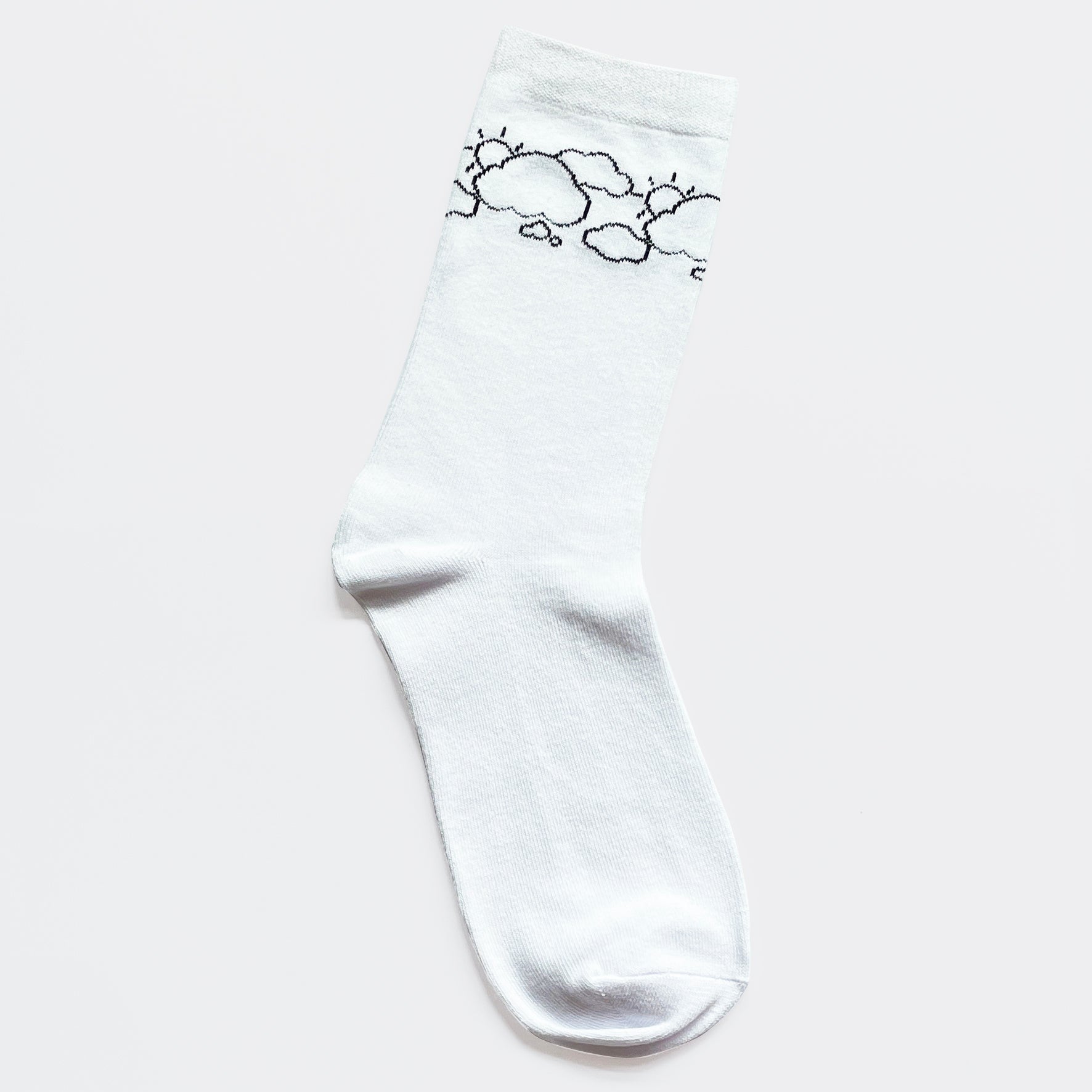The Single Socks I Sharon Plain-White