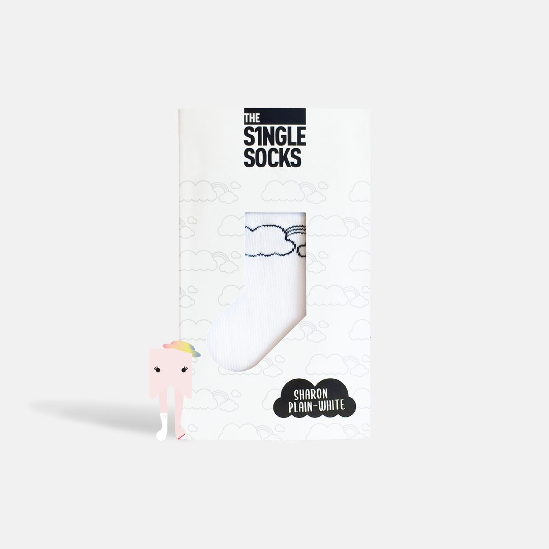 The Single Socks I Sharon Plain-White